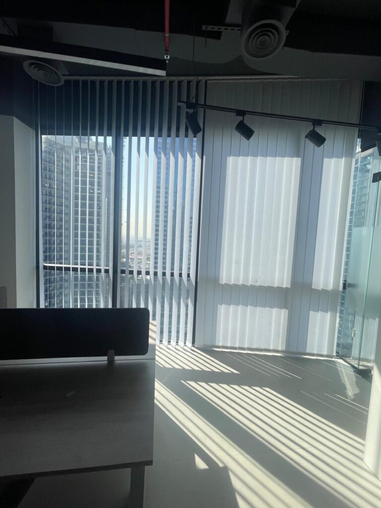 Vertical blinds for modern windows in Dubai home