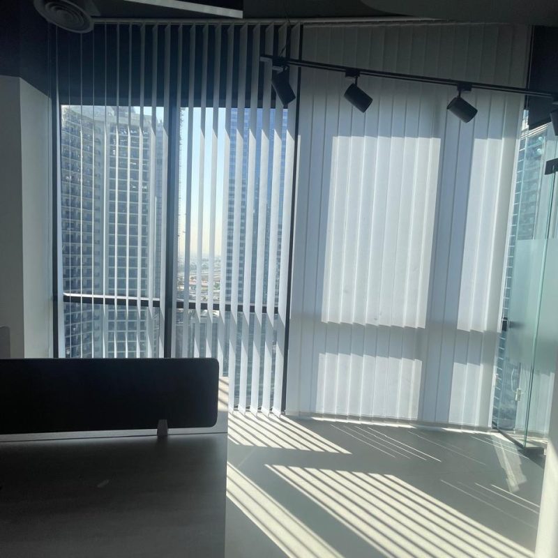 Vertical blinds for modern windows in Dubai home