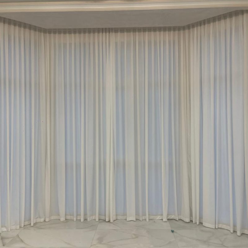 Wave curtain Dubai modern living room design